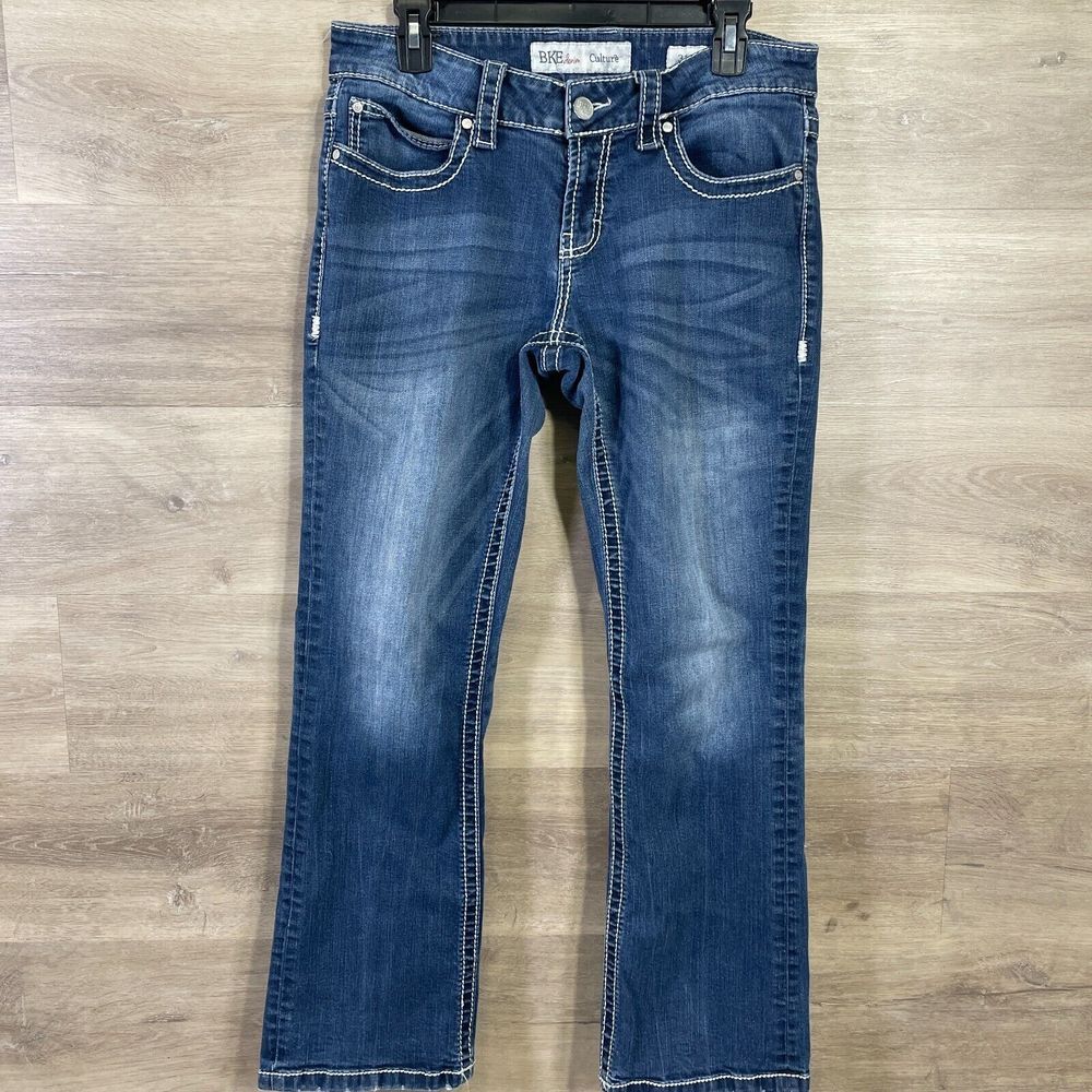 BKE Denim Jeans Culture Womens Size 31R Stretch Low Rise Casual Denim Boho